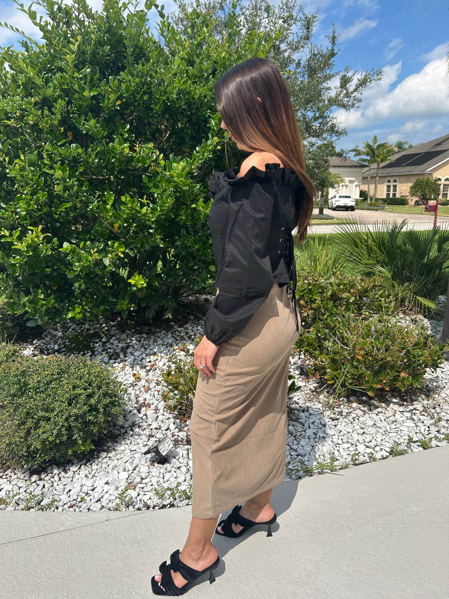 Sleek Corduroy Skirt