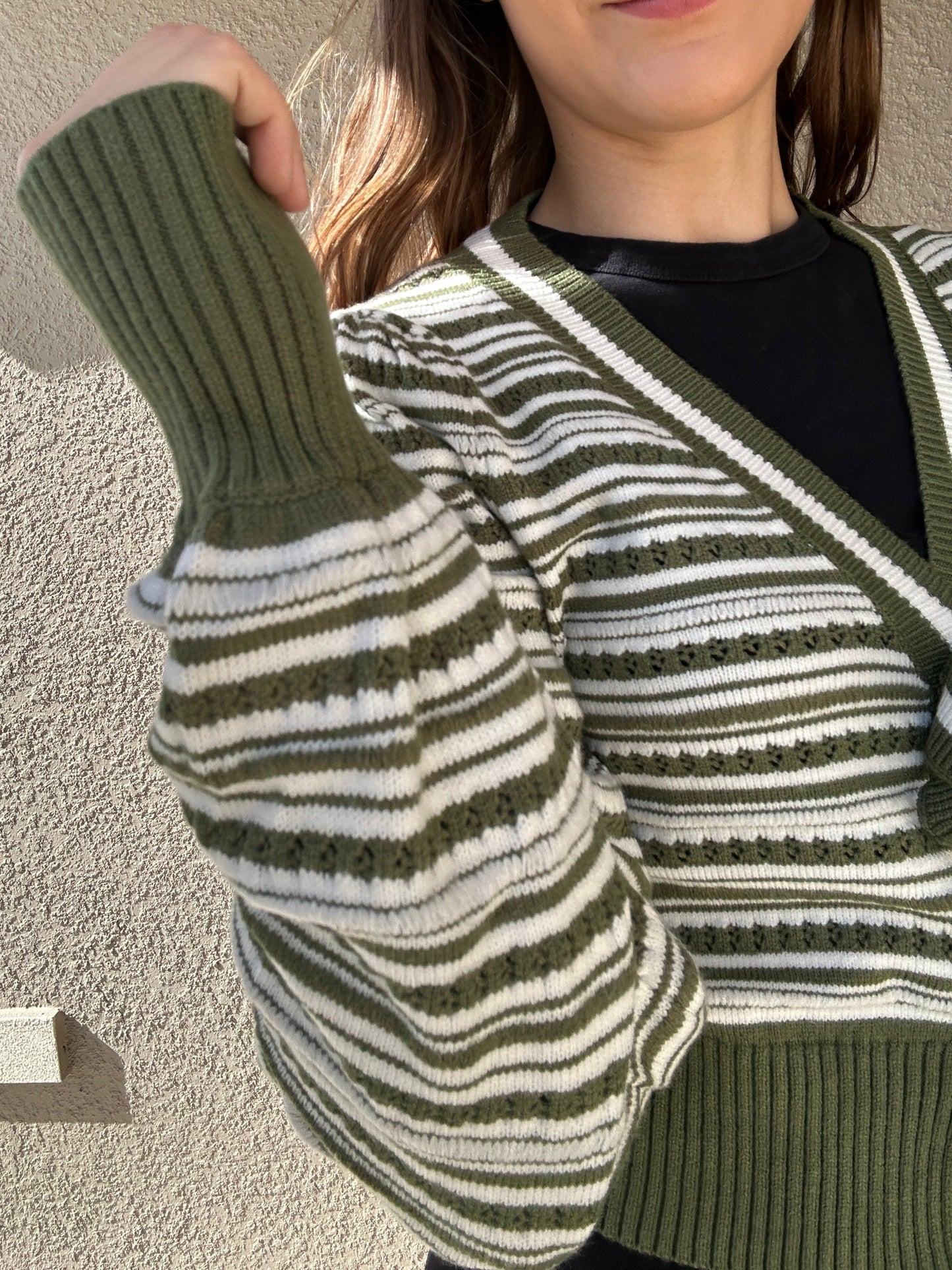 Bow & Stripe Snap Cardigan